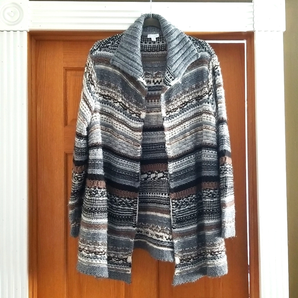 J.Jill Open Front Textured Cardigan Sweater